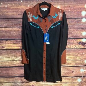 Panhandle Slim Black and Brown Western Shirt